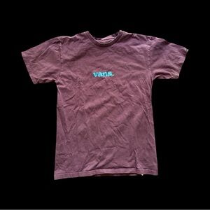 Vans kids Tee in burgundy with Blue Logo